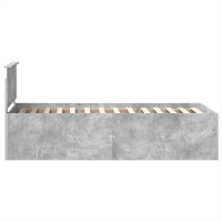 Produktbild för Sängram med huvudgavel Betonggrå 75 x 190 cm Konstruerat trä