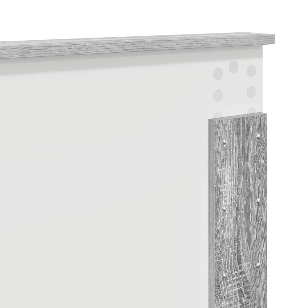 Produktbild för Sängram med huvudgavel Grå Sonoma 200 x 200 cm Konstruerat trä