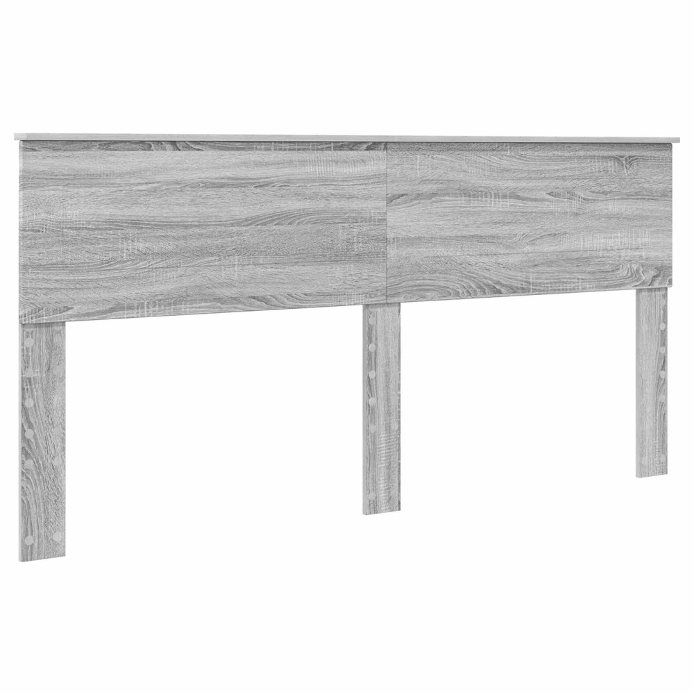 Produktbild för Sängram med huvudgavel Grå Sonoma 200 x 200 cm Konstruerat trä