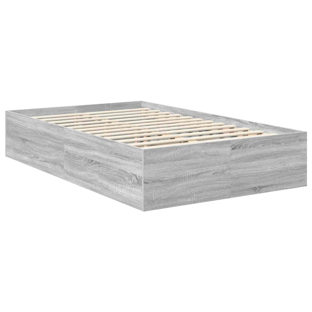 Produktbild för Sängram med huvudgavel Grå Sonoma 120 x 190 cm Konstruerat trä