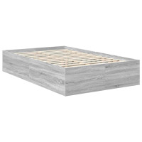 Produktbild för Sängram med huvudgavel Grå Sonoma 120 x 190 cm Konstruerat trä