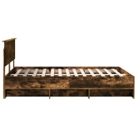 Produktbild för Sängram med huvudgavel Rökt ek 140 x 200 cm Konstruerat trä