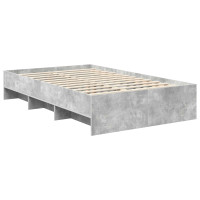 Produktbild för Sängram med huvudgavel Betonggrå 120 x 123 cm Konstruerat trä