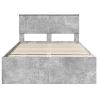 Produktbild för Sängram med huvudgavel Betonggrå 120 x 123 cm Konstruerat trä