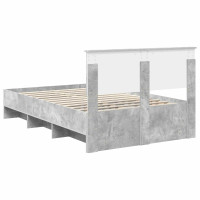 Produktbild för Sängram med huvudgavel Betonggrå 120 x 123 cm Konstruerat trä