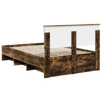 Produktbild för Sängram med huvudgavel Rökt ek 120 x 123 cm Konstruerat trä