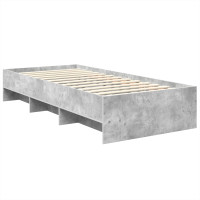 Produktbild för Sängram med huvudgavel Betonggrå 80 x 200 cm Konstruerat trä