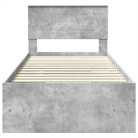 Produktbild för Sängram med huvudgavel Betonggrå 80 x 200 cm Konstruerat trä