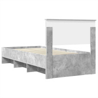 Produktbild för Sängram med huvudgavel Betonggrå 80 x 200 cm Konstruerat trä
