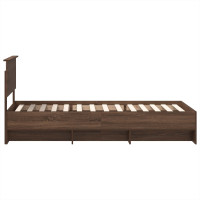 Produktbild för Sängram med huvudgavel Brun Ek 80 x 200 cm Konstruerat trä
