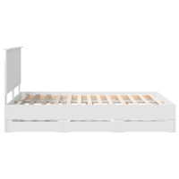 Produktbild för Sängram med låda med huvudgavel Vit 140 x 190 cm Ingenjörsträ