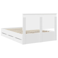 Produktbild för Sängram med låda med huvudgavel Vit 140 x 190 cm Ingenjörsträ