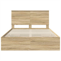 Produktbild för Sängram med låda Sonoma-ek 140 x 200 cm Ingenjörsträ