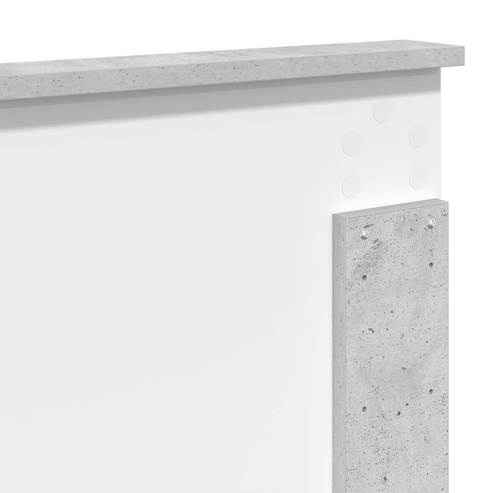 Produktbild för Sängram med låda Betonggrå 140 x 200 cm Ingenjörsträ