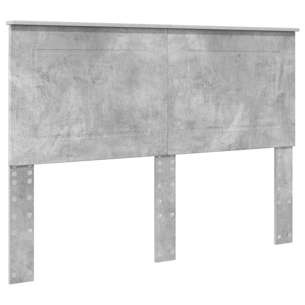 Produktbild för Sängram med låda Betonggrå 140 x 200 cm Ingenjörsträ