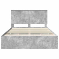 Produktbild för Sängram med låda Betonggrå 140 x 200 cm Ingenjörsträ
