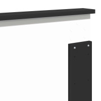 Produktbild för Sängram med låda med huvudgavel Svart 120 x 190 cm Ingenjörsträ