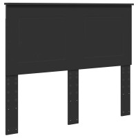 Produktbild för Sängram med låda med huvudgavel Svart 120 x 190 cm Ingenjörsträ