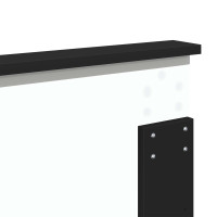 Produktbild för Sängram med låda med huvudgavel Svart 180 x 200 cm Ingenjörsträ