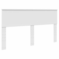 Produktbild för Sängram med låda med huvudgavel Vit 160 x 200 cm Ingenjörsträ