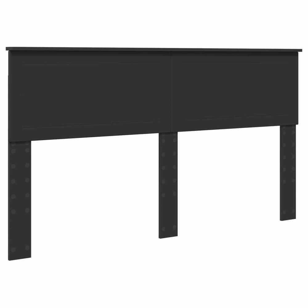 Produktbild för Sängram med låda med huvudgavel Svart 160 x 200 cm Ingenjörsträ