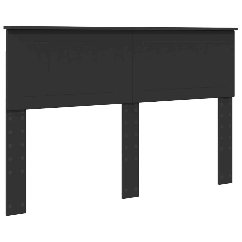 Produktbild för Sängram med låda med huvudgavel Svart 140 x 190 cm Ingenjörsträ