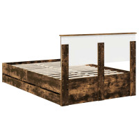 Produktbild för Sängram med låda med lagring Rökt ek 120 x 200 cm Ingenjörsträ
