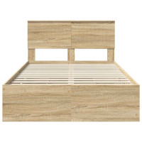 Produktbild för Sängram med låda Sonoma-ek 120 x 190 cm Ingenjörsträ