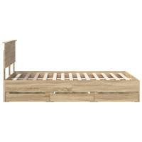 Produktbild för Sängram med låda Sonoma-ek 120 x 190 cm Ingenjörsträ