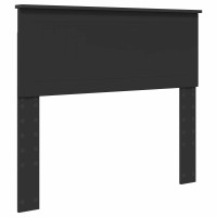 Produktbild för Sängram med låda med huvudgavel Svart 100 x 200 cm Ingenjörsträ
