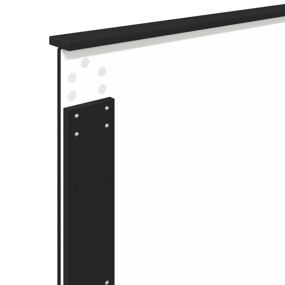 Produktbild för Sängram med låda med huvudgavel Svart 90 x 200 cm Ingenjörsträ