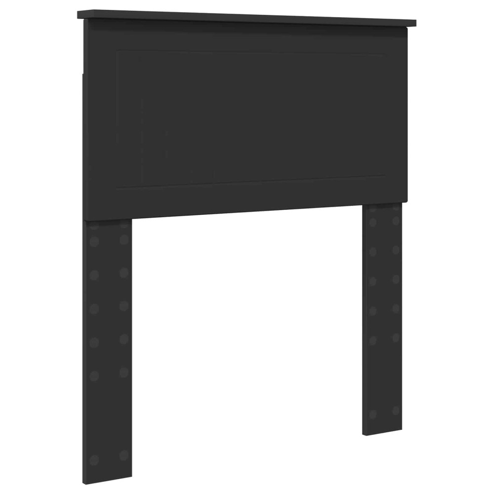 Produktbild för Sängram med låda med huvudgavel Svart 75 x 190 cm Ingenjörsträ