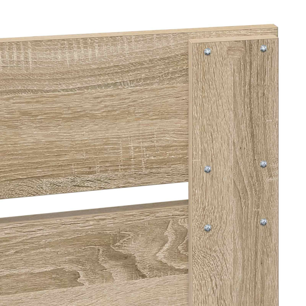Produktbild för Sängram med låda Sonoma-ek 200 x 200 cm Ingenjörsträ