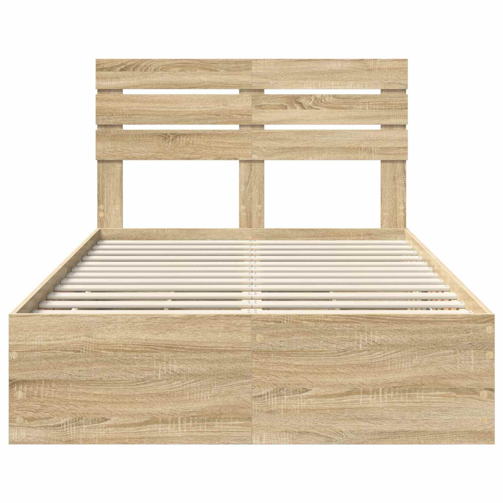 Produktbild för Sängram med låda Sonoma-ek 120 x 190 cm Ingenjörsträ