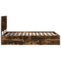 Produktbild för Sängram med låda med lagring Rökt ek 120 x 190 cm Ingenjörsträ