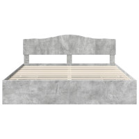 Produktbild för Sängram med låda Betonggrå 180 x 200 cm Ingenjörsträ