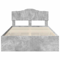Produktbild för Sängram med låda Betonggrå 135 x 190 cm Ingenjörsträ