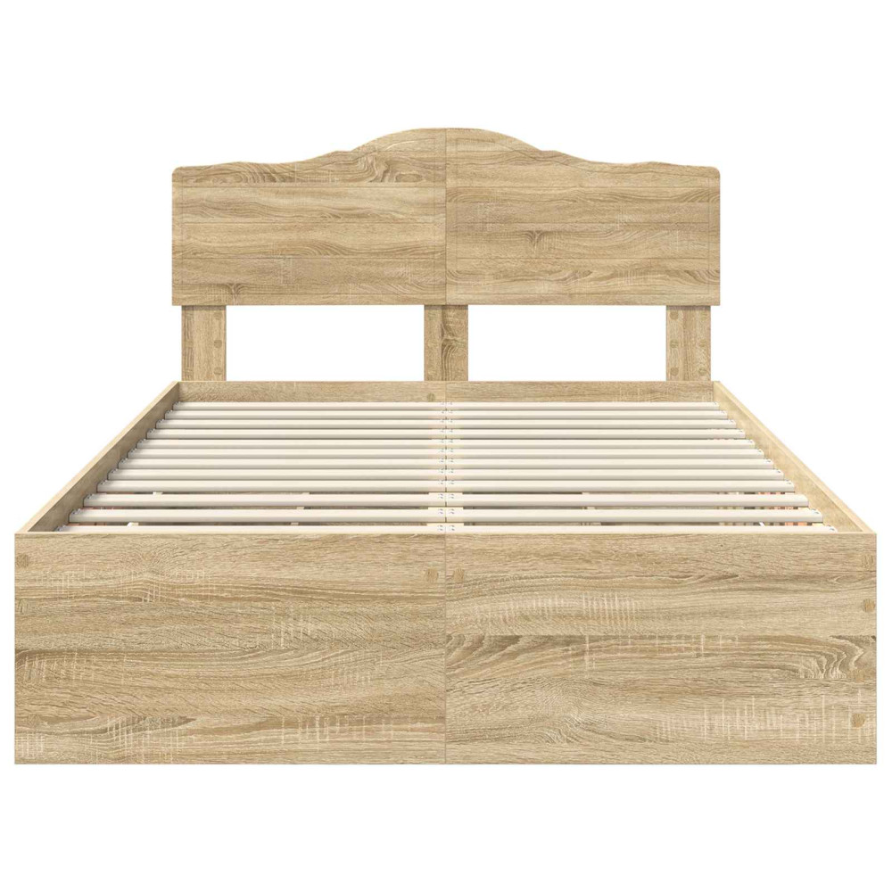 Produktbild för Sängram med låda Sonoma-ek 120 x 190 cm Ingenjörsträ