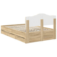Produktbild för Sängram med låda Sonoma-ek 120 x 190 cm Ingenjörsträ