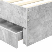 Produktbild för Sängram med låda med lagring Betonggrå 90 x 190 cm Ingenjörsträ