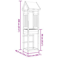 Produktbild för Lekstapel Brun 52.5 x 46.5 x 208 cm Massiv furu
