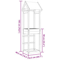 Produktbild för Lekstapel Brun 52,5 x 46,5 x 195 cm Massiv furu