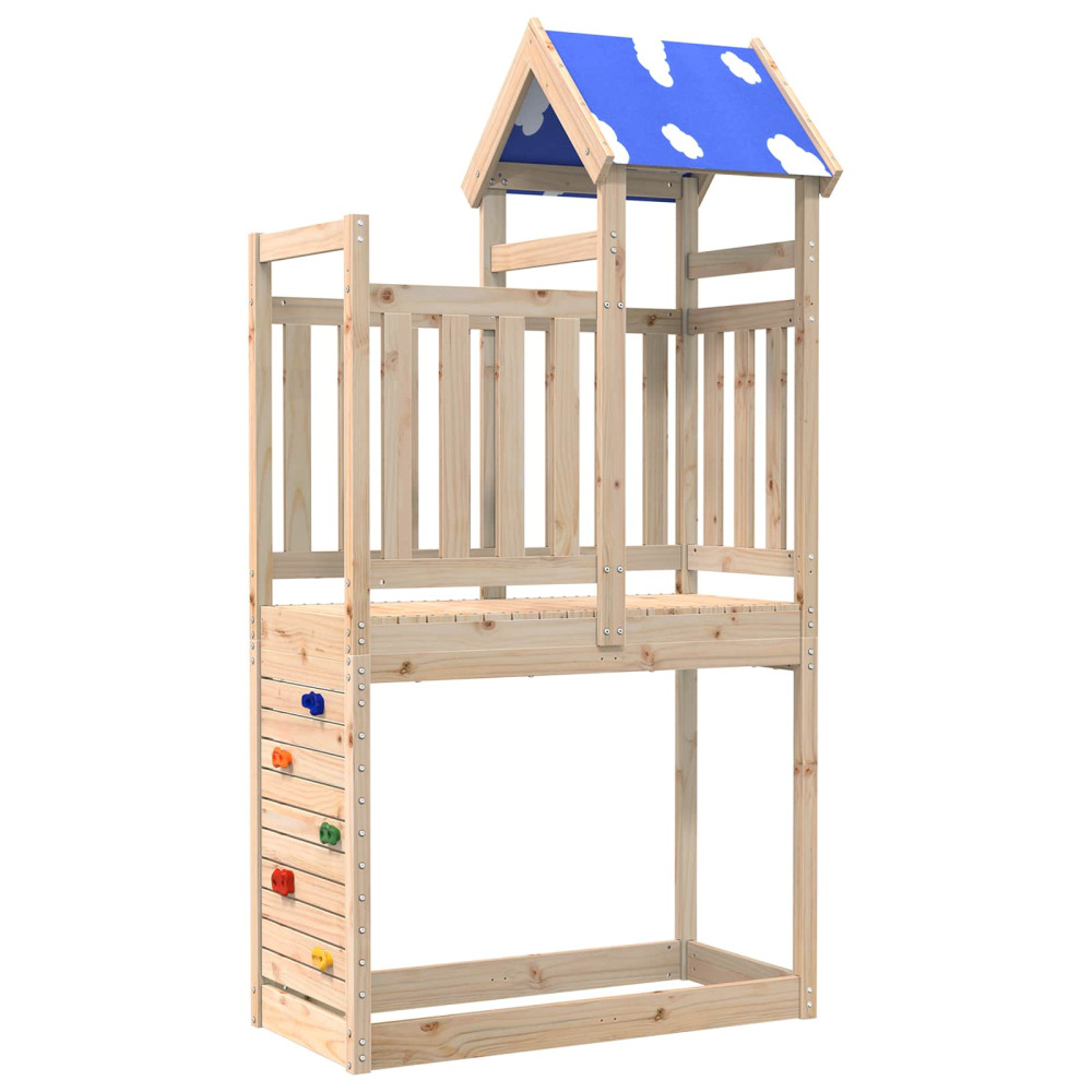 Produktbild för Lekstapel Brun 110.5 x 52.5 x 215 cm Massiv furu