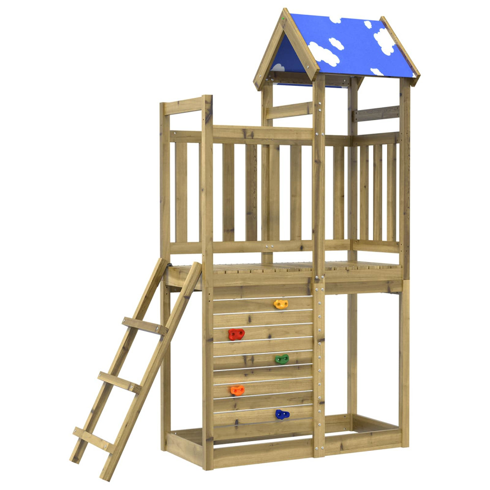 Produktbild för Lekstapel Brun 110,5 x 52,5 x 215 cm Massiv impregnerat trä