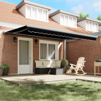 Produktbild för Utdragbar markis Svart 4 × 3 m Canvas och Aluminium