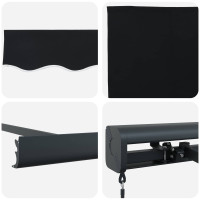 Produktbild för Utdragbar markis Svart 4 × 3 m Canvas och Aluminium
