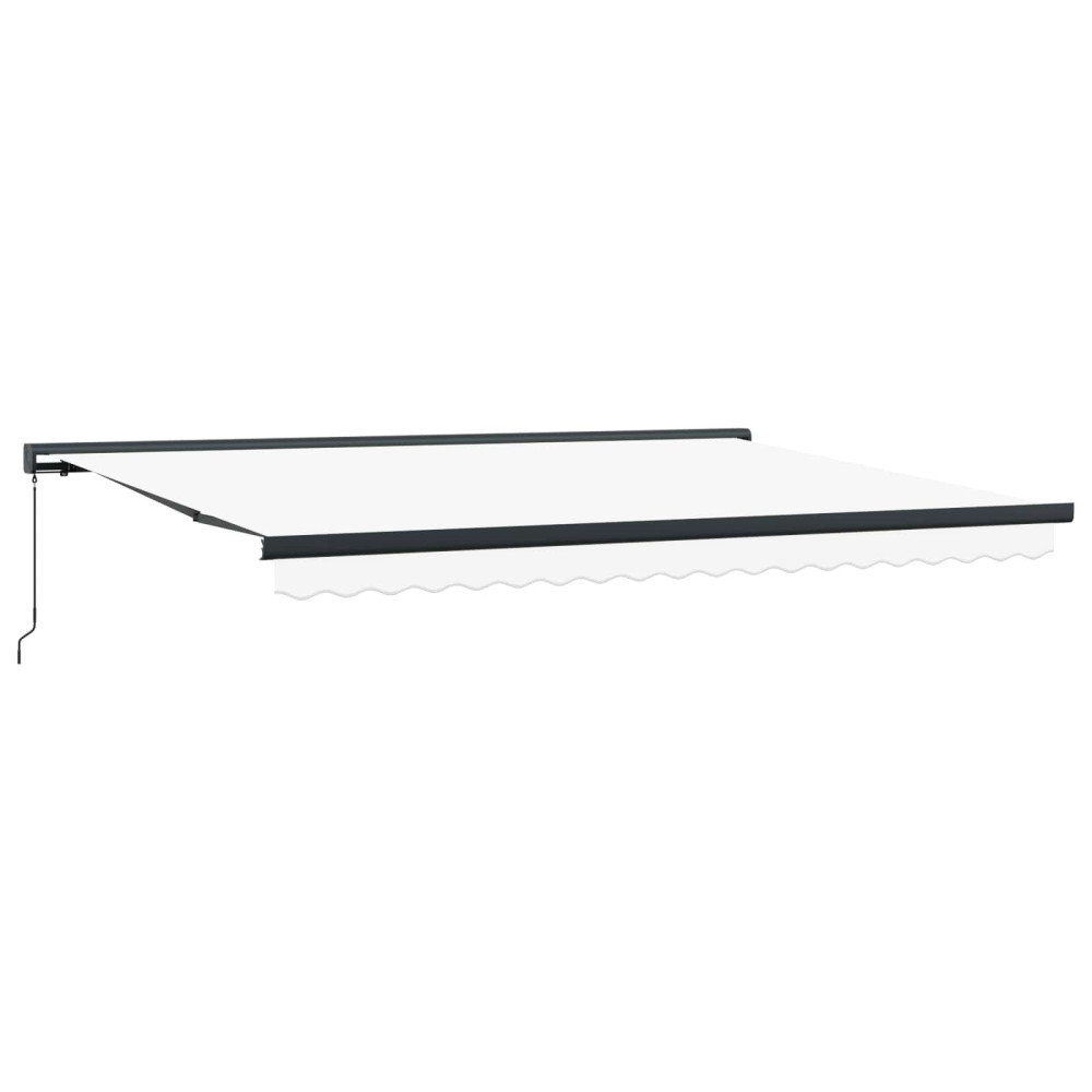 Produktbild för Utfällbar markis Vit 4 × 3 m Canvas och Aluminium
