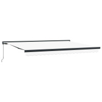Produktbild för Utfällbar markis Vit 4 × 3 m Canvas och Aluminium