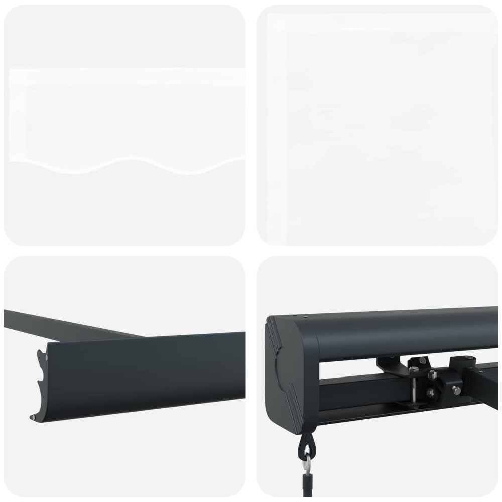 Produktbild för Utfällbar markis Vit 4 × 3 m Canvas och Aluminium