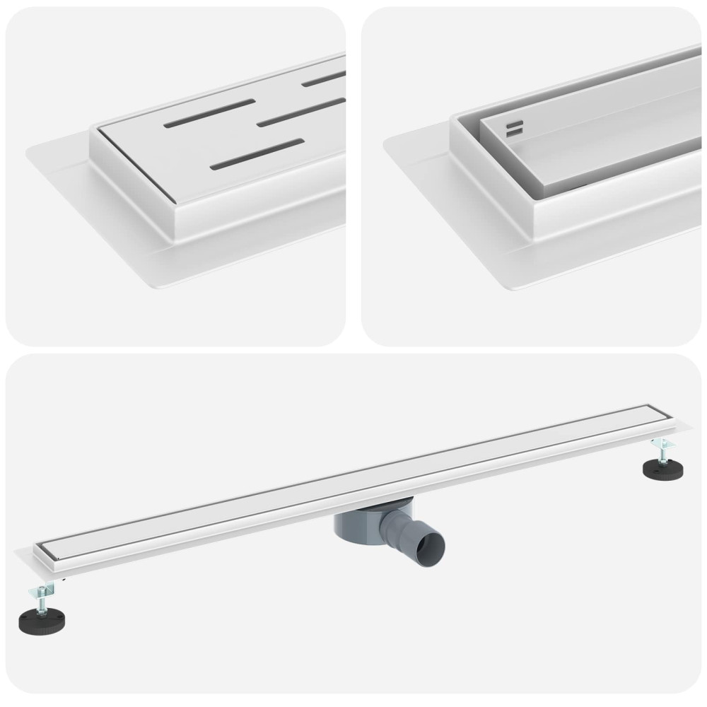 Produktbild för Duschavlopp 2-i-1 med 360° Siphon Silver 100 cm